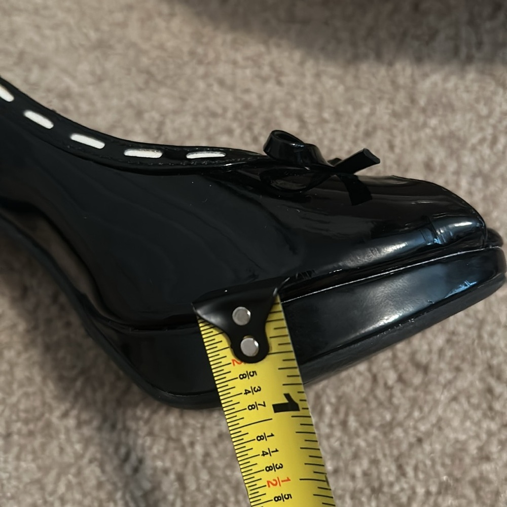 Glossy black peep toe heel - Picture 4 of 5